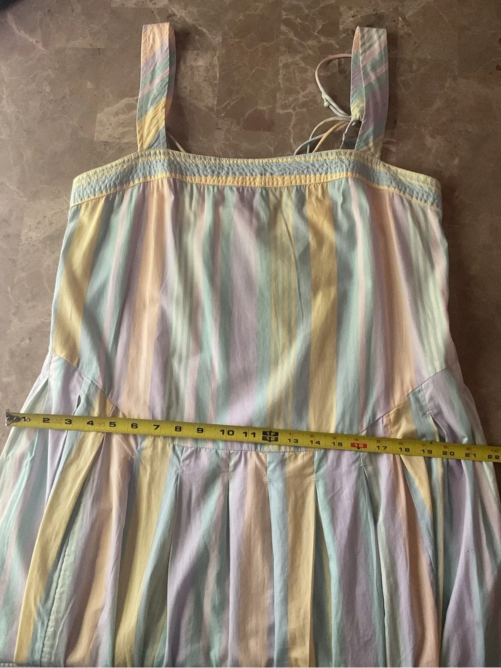 Free people Primavera Stripe cotton midi dress multicolor pockets sz L Boho